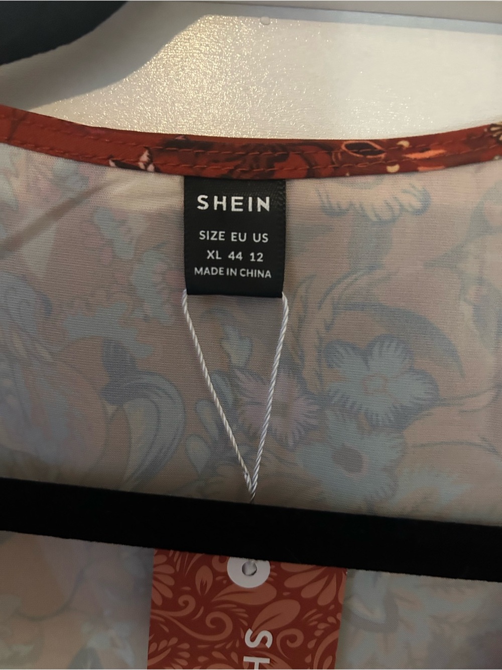 SHEIN Rust Floral Ruffle Blouse - Picture 8 of 9